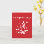 Prettig kerstfeest Hongaarse kerst  Kaart (Gele Bloem)