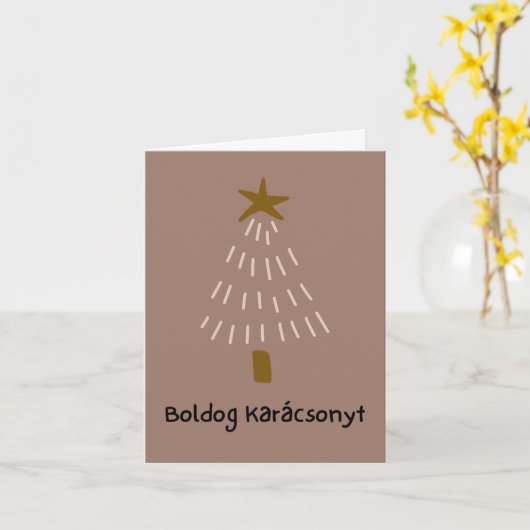 Prettig Kerstfeest Hongaarse Kerstmis  Kaart (Gele Bloem)