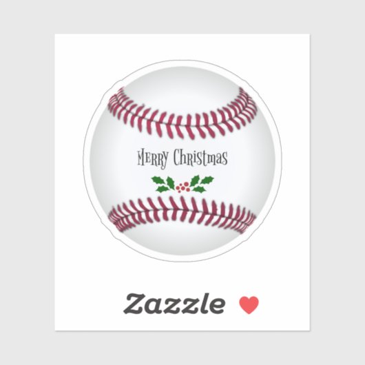 Prettig kerstfeest, honkbal vakantie ontwerp sticker (Vel)