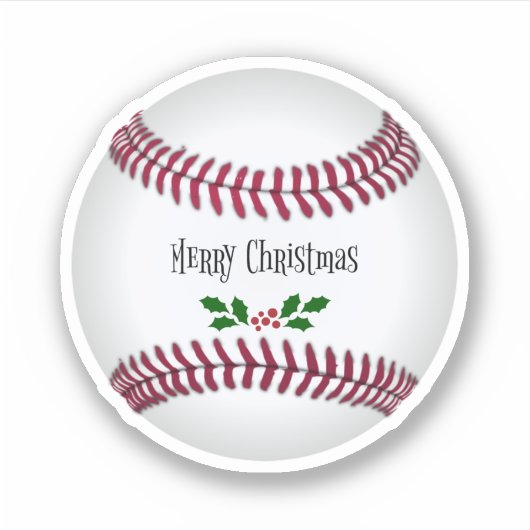 Prettig kerstfeest, honkbal vakantie ontwerp sticker (Voorkant)