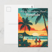 Prettig kerstfeest Honolulu Tropisch strand zonson Briefkaart (Voorkant / Achterkant)