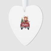 Prettig kerstfeest Hoogland Koe Kerstboom Rode Vr Ornament (voorkant)