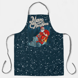 Prettig kerstfeest Hotrod Grappige Auto Kerstman Schort
