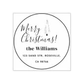 Prettig kerstfeest Houndstooth Boom Rubberstempel (Afrduk)