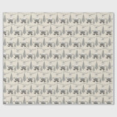 Prettig kerstfeest Houndstooth Kerstboom Sinterkla Cadeaupapier (Vlak)