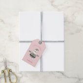 Prettig kerstfeest Houndstooth Mode Kerstman Cadeaulabel (Met Touw)