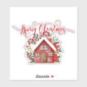 Prettig kerstfeest huis Sticker (Vel)