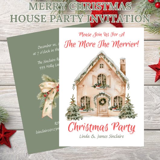 Prettig kerstfeest huisfeest kaart
