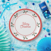 Prettig Kerstfeest Hulst Bord Rood en Wit (Feest)