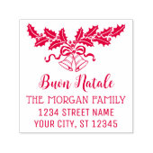 Prettig Kerstfeest Hulst en Bellen Naam Retouradre Zelfinktende Stempel (Design)