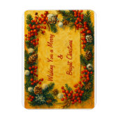 Prettig kerstfeest hulst magneet (Verticaal)