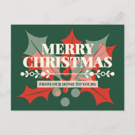 Prettig kerstfeest Hulst Typografie Vakantie ansic Feestdagenkaart