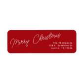 Prettig Kerstfeest Hulstbessen Rood Retouradres Etiket (Voorkant)