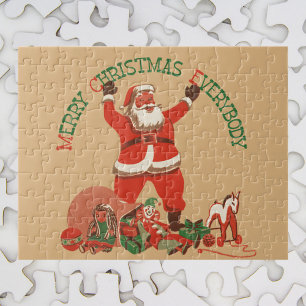 Prettig kerstfeest iedereen! Vintage Kerstman Legpuzzel