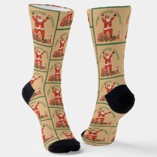 Prettig kerstfeest iedereen! Vintage Kerstman Sokken