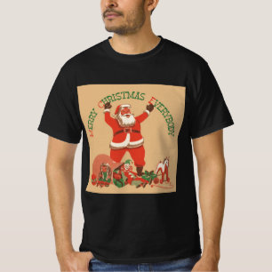 Prettig kerstfeest iedereen! Vintage Kerstman T-shirt
