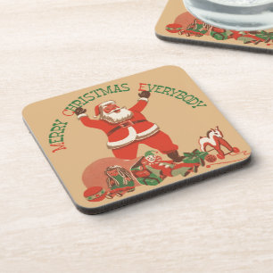 Prettig kerstfeest iedereen! Vintage Sinterklaas Onderzetter