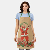 Prettig kerstfeest iedereen! Vintage Sinterklaas Schort (Gedragen)