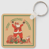 Prettig kerstfeest iedereen! Vintage Sinterklaas Sleutelhanger (Achterkant)