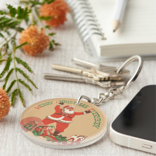 Prettig kerstfeest iedereen! Vintage Sinterklaas Sleutelhanger