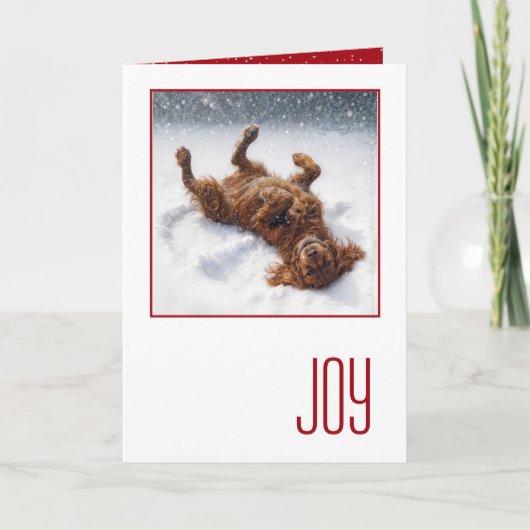 Prettig kerstfeest Ierse Setter Kaart (Voorkant)