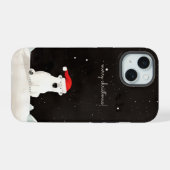 Prettig kerstfeest ijsbeer! iPhone 15 case (Achterkant horizontaal)