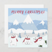 Prettig kerstfeest Ijsberen Feestdagenkaart (Voorkant / Achterkant)