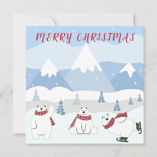 Prettig kerstfeest Ijsberen Feestdagenkaart (Voorkant)
