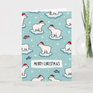 Prettig kerstfeest ijsberen kaart