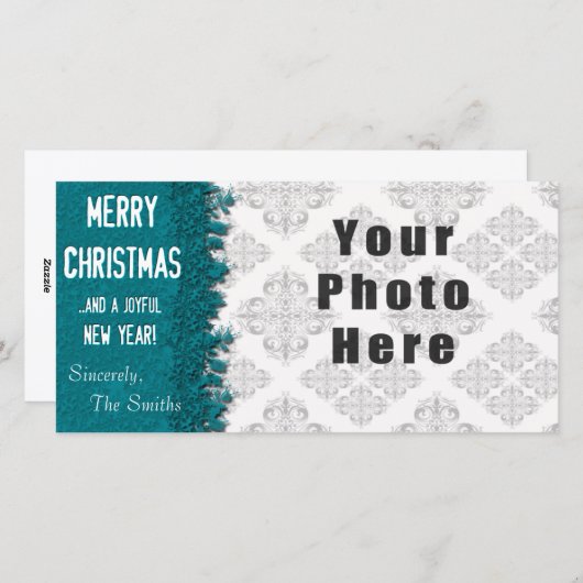 Prettig kerstfeest IJsblauwe Sneeuwvlok Feestdagenkaart (Voorkant / Achterkant)