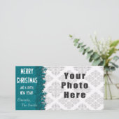 Prettig kerstfeest IJsblauwe Sneeuwvlok Feestdagenkaart (Staand voorkant)