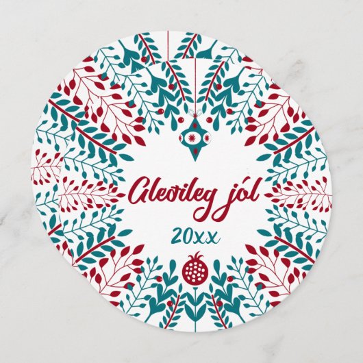 Prettig kerstfeest, IJslandse kerstwens Feestdagenkaart (Voorkant / Achterkant)