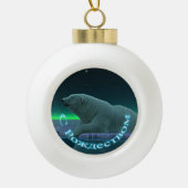 Prettig kerstfeest - IJsrand Ijsbeer Keramische Bal Ornament (Voorkant)