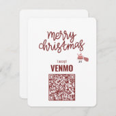 Prettig kerstfeest, ik accepteer VENMO Grappig  Feestdagenkaart (Voorkant / Achterkant)
