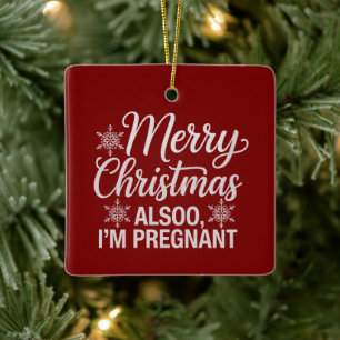 Prettig kerstfeest, ik ben ook zwanger Baby aankon Keramisch Ornament