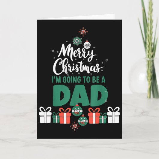 Prettig kerstfeest ik word papa zwangere vrouw kaart (Voorkant)