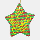 Prettig kerstfeest in 8 talen en gelukkig feest keramisch ornament (Links)