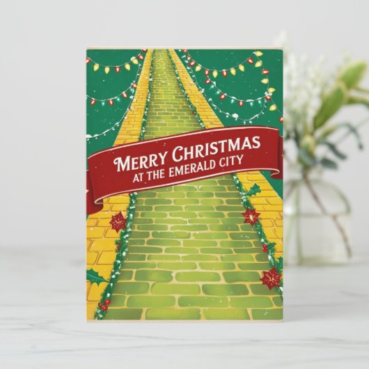 Prettig kerstfeest in de Smaragden Stad Kaart (Staand voorkant)