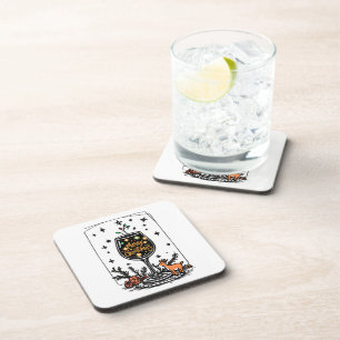 Prettig kerstfeest in een wijnglas bier onderzetter