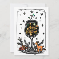 Prettig kerstfeest in een wijnglas