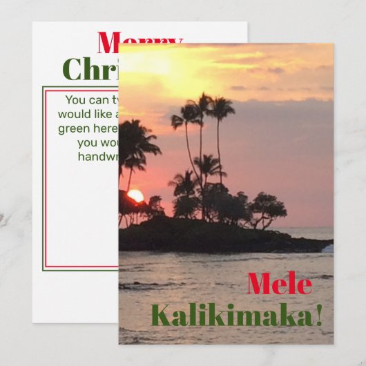 Prettig kerstfeest in hawaï feestdagenkaart (Voorkant / Achterkant)