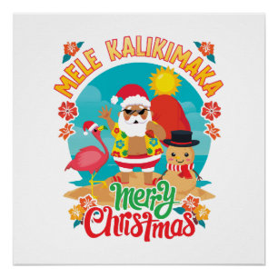 Prettig kerstfeest in Hawaï met een Mele Kalikimak Perfect Poster