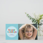 Prettig kerstfeest in het blauw feestdagenkaart (Staand voorkant)