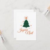 Prettig kerstfeest in het rood: klassieke kerstboo kaart (Voorkant / Achterkant in situ)