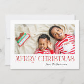 Prettig kerstfeest in het rood - minimalistische f feestdagenkaart (Voorkant)