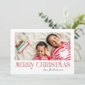 Prettig kerstfeest in het rood - minimalistische f feestdagenkaart (Staand voorkant)