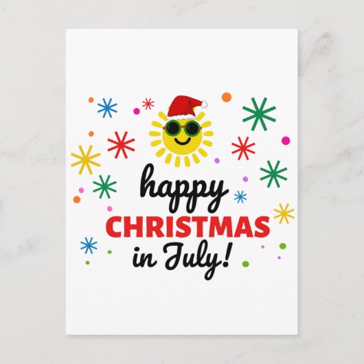 Prettig kerstfeest in juli briefkaart (Voorkant)