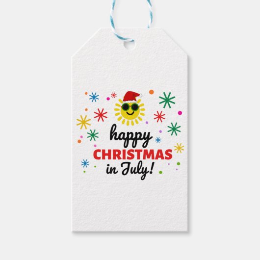 Prettig kerstfeest in juli cadeaulabel (Voorkant)