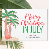 Prettig kerstfeest in juli feestdagenkaart