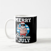 Prettig kerstfeest in juli grappige kerstman  koffiemok (Links)